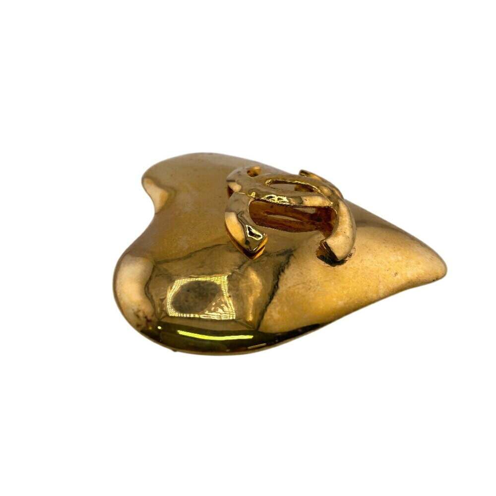 CHANEL Gold Logo Brooch - Picture 3 of 9